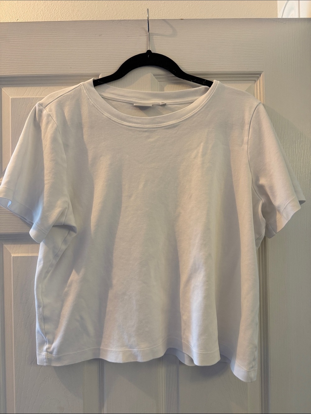 Aritzia Classic White Cropped Crewneck Women's Top